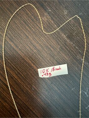 10K Gold Rope Chain Necklace - Yellow Gold 18 inch